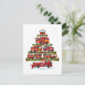 Feuerwehrleuchten Feuerwehrauto Weihnachten Begleitkarte (Stehend Vorderseite)