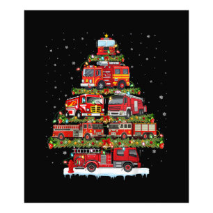 Feuerwehrleuchten Feuerwehrauto Weihnachten Fotodruck