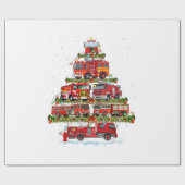 Feuerwehrleuchten Feuerwehrauto Weihnachten Geschenkpapier (Flach)