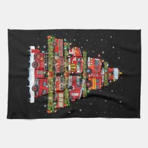 Feuerwehrleuchten Feuerwehrauto Weihnachten Geschirrtuch