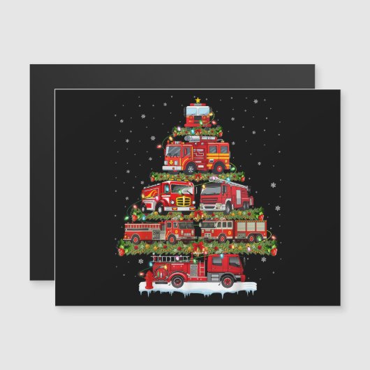 Feuerwehrleuchten Feuerwehrauto Weihnachten Magnetkarte (Vorne/Hinten)