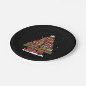 Feuerwehrleuchten Feuerwehrauto Weihnachten Pappteller (Schrägansicht)