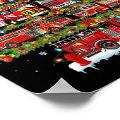 Feuerwehrleuchten Feuerwehrauto Weihnachten Poster (Ecke)