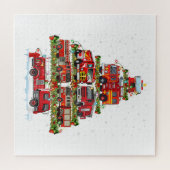 Feuerwehrleuchten Feuerwehrauto Weihnachten Puzzle (Horizontal)