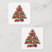 Feuerwehrleuchten Feuerwehrauto Weihnachten Quadratische Visitenkarte (Vorne/Hinten)