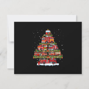 Feuerwehrleuchten Feuerwehrauto Weihnachten RSVP Karte