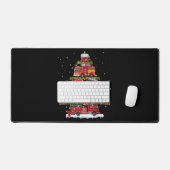Feuerwehrleuchten Feuerwehrauto Weihnachten Schreibtischunterlage (Tastatur & Maus)