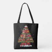 Feuerwehrleuchten Feuerwehrauto Weihnachten Tasche (Rückseite)