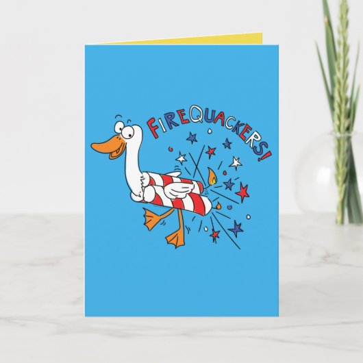 Feuerwehrleute 4. Juli Duck Funny Greeting Card Karte (Vorderseite)
