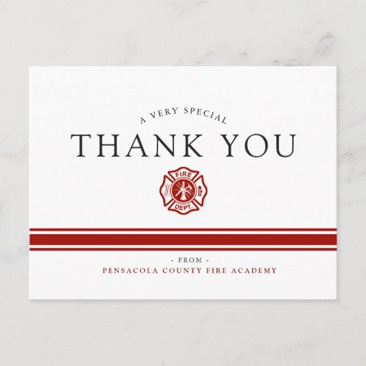 Feuerwehrleute Akademie der Kündigung Postkarte (Vorderseite)