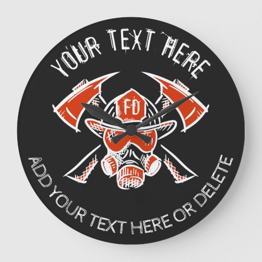 Feuerwehrleute. Feuerwehr Geschenkvorlage Große Wanduhr (Vorderseite)