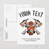 Feuerwehrleute. Feuerwehr Vorlage. Feiertagspostkarte (Vorne/Hinten)