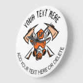 Feuerwehrleute. Feuerwehr Vorlage für Geschenkidee Große Wanduhr (Winkel)