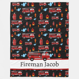 Feuerwehrleute Feuerwehrfahrzeuge Fleecedecke