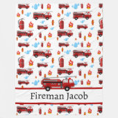 Feuerwehrleute Feuerwehrfahrzeuge Fleecedecke (Vorderseite)