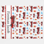 Feuerwehrleute Feuerwehrfahrzeuge Fleecedecke (Vorderseite (Horizontal))