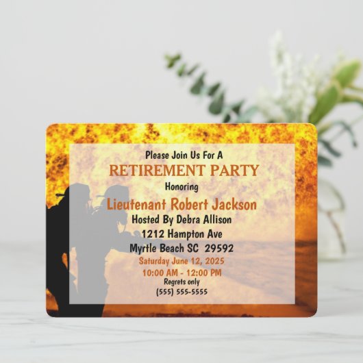 Feuerwehrleute/Feuerwehrleute Einladung (Stehend Vorderseite)