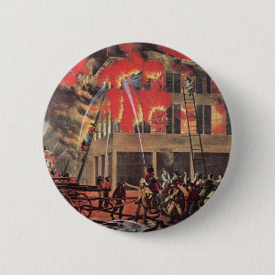 Feuerwehrleute, Feuerwehrmänner, Feuerwehrmann Button