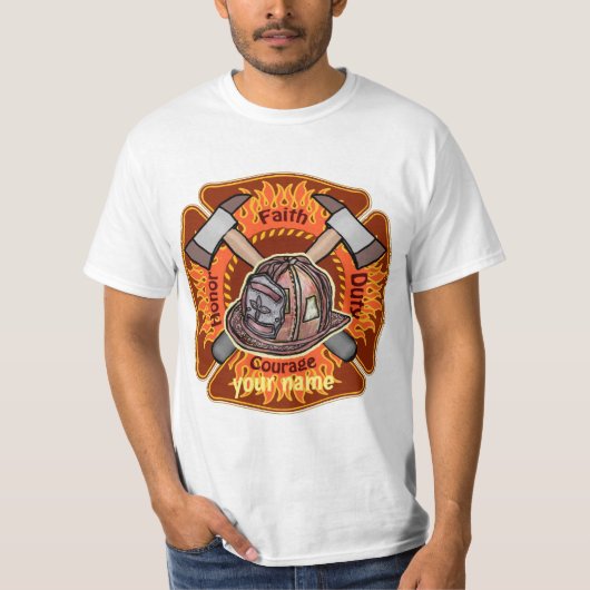 Feuerwehrleute Flammen T-Shirt (Vorderseite)