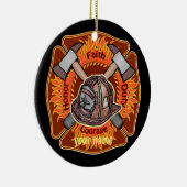 Feuerwehrleute Flammenschmuck Keramik Ornament (Rechts)