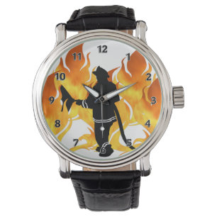 Feuerwehrleute fühlen die Hitze Armbanduhr