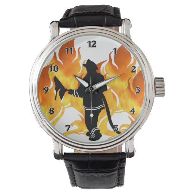 Feuerwehrleute fühlen die Hitze Armbanduhr (Vorderseite)