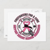 Feuerwehrleute für eine Heilung von Brustkrebs Postkarte (Vorne/Hinten)