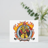 Feuerwehrleute fürchten sich vor keinem Feuer Postkarte (Stehend Vorderseite)