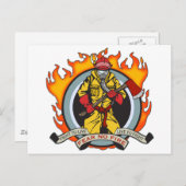 Feuerwehrleute fürchten sich vor keinem Feuer Postkarte (Vorne/Hinten)
