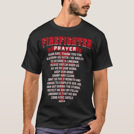Feuerwehrleute Gebet Christlichen Feuerwehren Vate T-Shirt (Vorderseite)