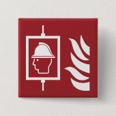 Feuerwehrleute heben Sicherheitszeichen an Button (Vorderseite)