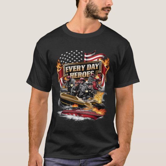 Feuerwehrleute kämpfen Boat Blaze T-Shirt (Vorderseite)