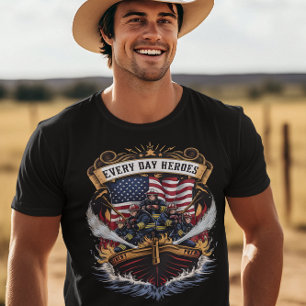 Feuerwehrleute kämpfen Flammen T-Shirt