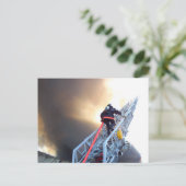 Feuerwehrleute Kletterleiter Postkarte (Stehend Vorderseite)