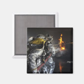 Feuerwehrleute löschen ein Feuer in einer Ausbildu Magnet (Vorderseite/Rückseite)