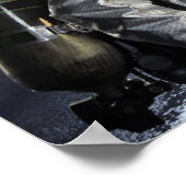 Feuerwehrleute löschen ein Feuer in einer Ausbildu Poster (Ecke)