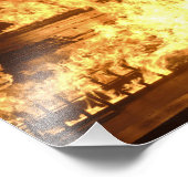 Feuerwehrleute löschen eine simulierte Batterie Fotodruck (Ecke)