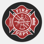 Feuerwehrleute Maltas Kreuzsticker Runder Aufkleber (Vorderseite)