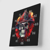 Feuerwehrleute Nass an der Roten Stube Quadratische Wanduhr (Winkel)