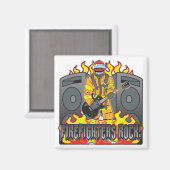 Feuerwehrleute Rock Guitar Magnet (Vorderseite/Rückseite)