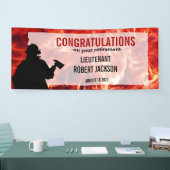 Feuerwehrleute Silhouette Flammenruhestandsbanner Banner (Messe)
