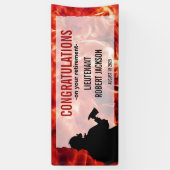 Feuerwehrleute Silhouette Flammenruhestandsbanner Banner (Vertikal)