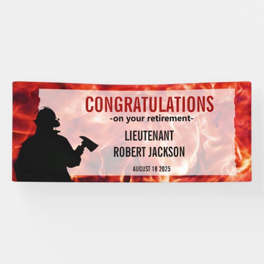 Feuerwehrleute Silhouette Flammenruhestandsbanner Banner (Horizontal)