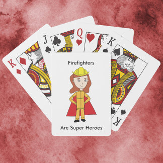 Feuerwehrleute sind Super Heroes Weibliche Funny Spielkarten