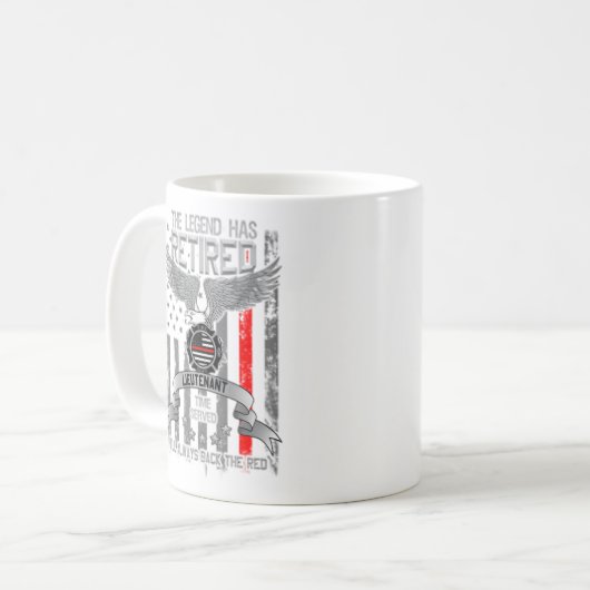 Feuerwehrleute Thin Red Line Ruder Legende Kaffeetasse (Vorderseite Links)
