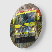 Feuerwehrleute und Rettungswagen Feuerwehrleute Uh Große Wanduhr (Winkel)
