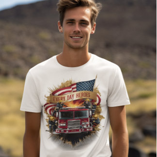 Feuerwehrleute unter der Flagge T-Shirt