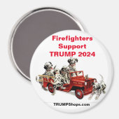 Feuerwehrleute unterstützen TRUMP 2024 Dalmations- Magnet (Vorderseite/Rückseite)
