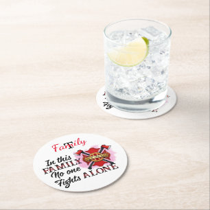 Feuerwehrleute vereinen sich im Geiste Runder Pappuntersetzer