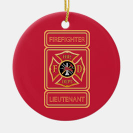 Feuerwehrleutnant Custom Keramik Ornament